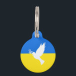 Flag of Ukraine - Dove of Peace - Freedom - Peace  Pet ID Tag<br><div class="desc">Ukraine - Peace - Ukrainian Flag - Freedom Support - Solidarity - Strong Together - Freedom Victory ! Let's make the world a better place - everybody together ! A better world begins - depends - needs YOU too ! You can transfer to 1000 Zazzle products. Resize and move or...</div>