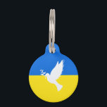 Flag of Ukraine - Dove of Peace - Freedom - Peace Pet ID Tag<br><div class="desc">Ukraine - Peace - Ukrainian Flag - Freedom Support - Solidarity - Strong Together - Freedom Victory ! Let's make the world a better place - everybody together ! A better world begins - depends - needs YOU too ! You can transfer to 1000 Zazzle products. Resize and move or...</div>