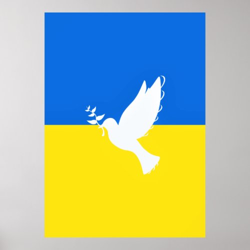 Flag of Ukraine _ Dove of Peace _ Freedom _ Peace  Poster