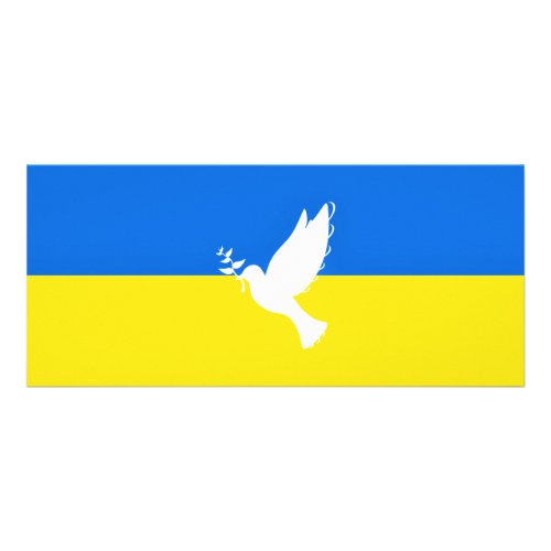 Flag of Ukraine _ Dove of Peace _ Freedom _ Peace  Rack Card