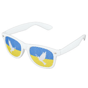 Flag of Ukraine - Dove of Peace - Freedom - Peace  Retro Sunglasses