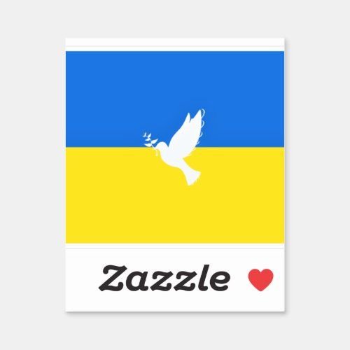 Flag of Ukraine _ Dove of Peace _ Freedom _ Peace  Sticker