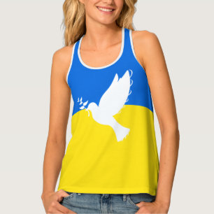 Flag of Ukraine - Dove of Peace - Freedom - Peace Tank Top