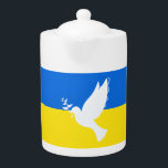 Flag of Ukraine - Dove of Peace - Freedom - Peace  Teapot<br><div class="desc">Flag of Ukraine - Dove of Peace - Freedom - Peace Support - Solidarity - Ukrainian Flag - Strong Together - Freedom Victory ! Let's make the world a better place - everybody together ! A better world begins - depends - needs YOU too ! You can transfer to 1000...</div>
