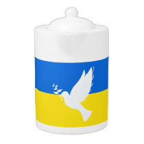 Flag of Ukraine - Dove of Peace - Freedom - Peace  Teapot