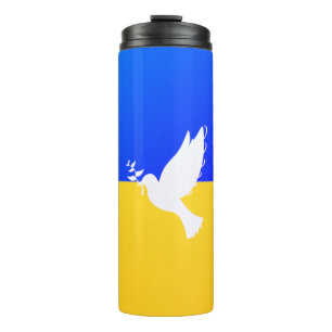 Flag of Ukraine - Dove of Peace - Freedom - Peace Thermal Tumbler