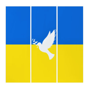 Flag of Ukraine - Dove of Peace - Freedom - Peace  Triptych