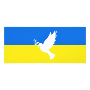 Flag of Ukraine Dove of Peace Rack Card - Peace