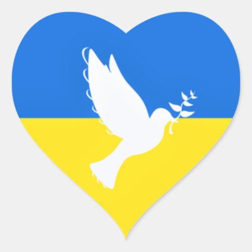 Flag of Ukraine Dove of Peace Sticker