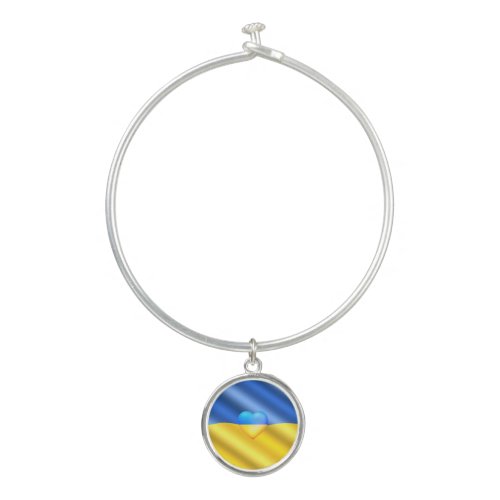 Flag Of Ukraine _ Freedom _ Peace _ Solidarity Bangle Bracelet