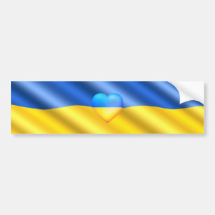 Flag Of Ukraine - Freedom - Peace - Solidarity Bumper Sticker
