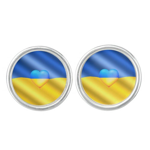 Flag Of Ukraine _ Freedom _ Peace _ Solidarity Cufflinks
