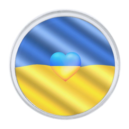 Flag Of Ukraine _ Freedom _ Peace _ Solidarity Silver Finish Lapel Pin