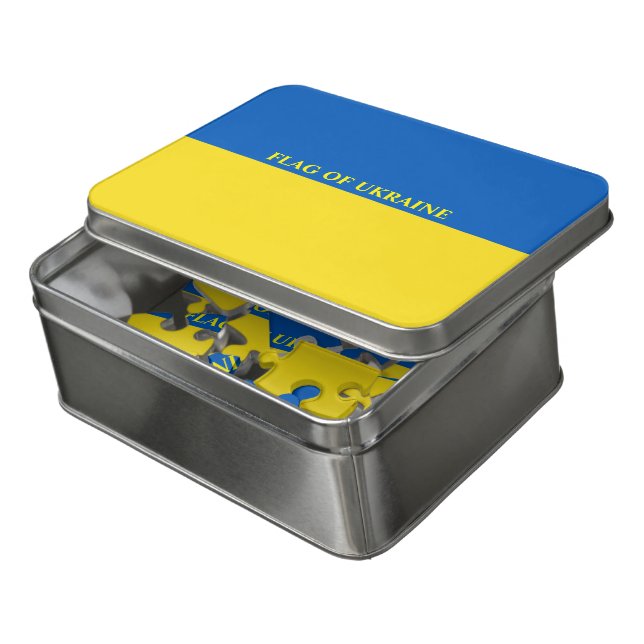 Flag of Ukraine Jigsaw Puzzle (Lid Open)