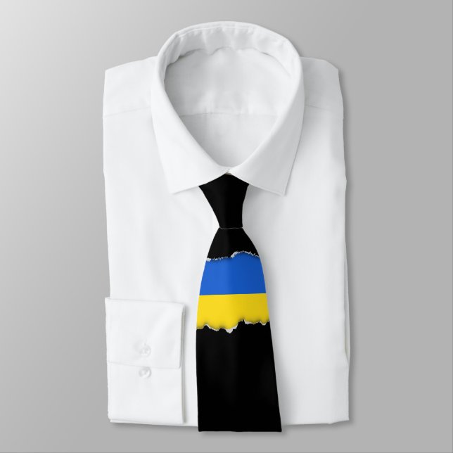 Flag of Ukraine Neck Tie (Tied)