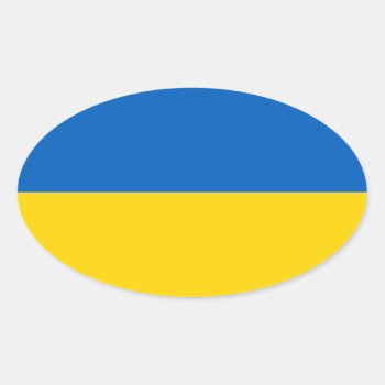 Flag Of Ukraine Oval Sticker by StillImages at Zazzle
