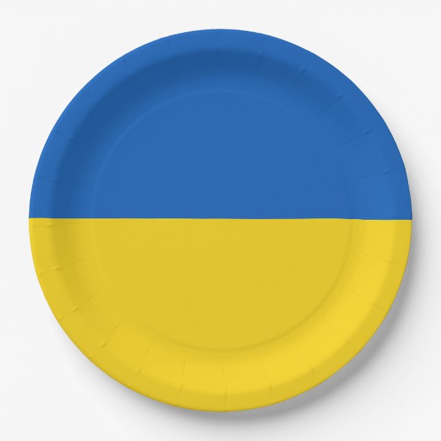 Flag of Ukraine Paper Plates (Front)