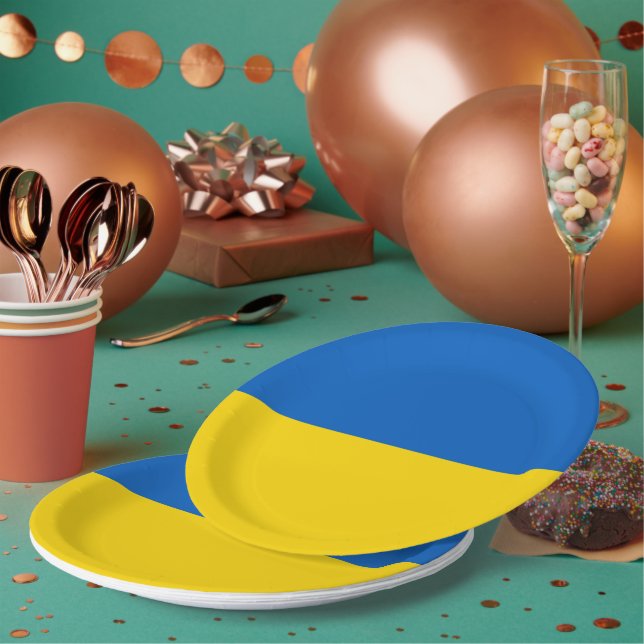 Flag of Ukraine  Paper Plates (Multi)