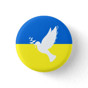Flag of Ukraine Peace Dove Button - Freedom
