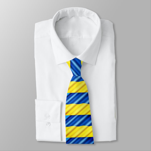 Flag of Ukraine - Peace - Freedom - Solidarity Neck Tie (Tied)