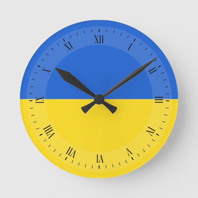 Flag of Ukraine Round Clock (Front)