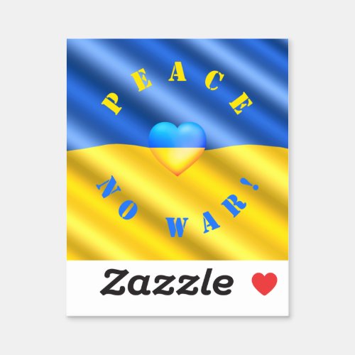 Flag Of Ukraine Sticker Freedom Peace _ Heart