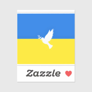 Flag of Ukraine Stickers Dove of Peace - Freedom