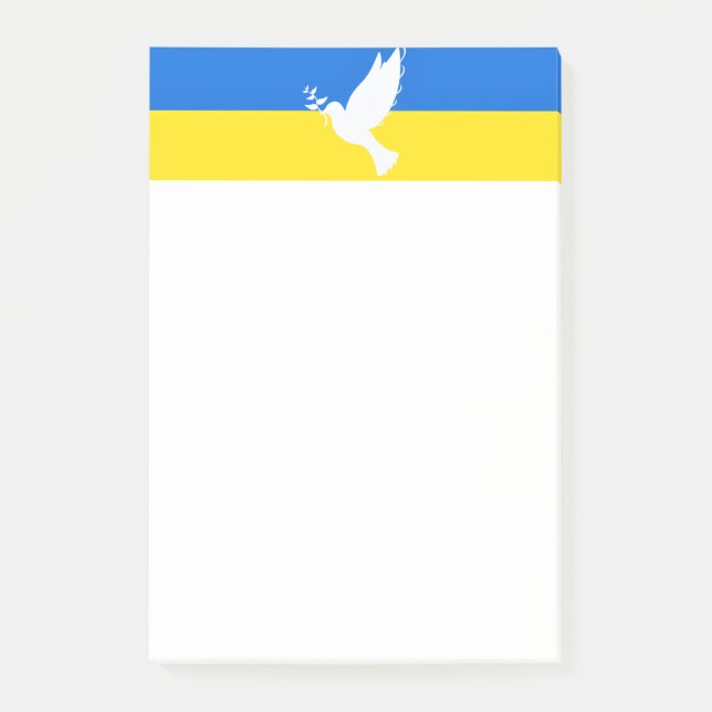 Flag of Ukraine Sticky Notes Dove of Peace (Front)