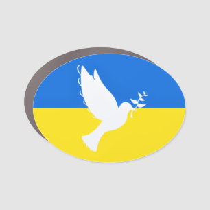 Flag of Ukraine Support Car Magnets Peace Dove