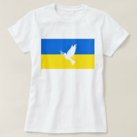Flag of Ukraine Support T-Shirt Peace Dove Freedom