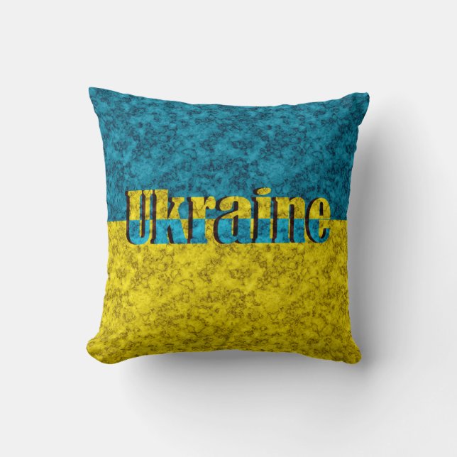 Flag of Ukraine Throw Pillow (Front)