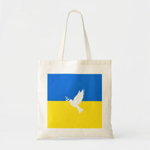 Flag of Ukraine Tote Bag Dove of Peace Support