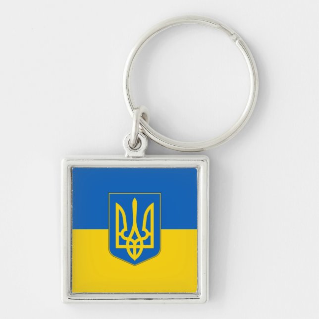 Flag of Ukraine Trident Keychain (Front)