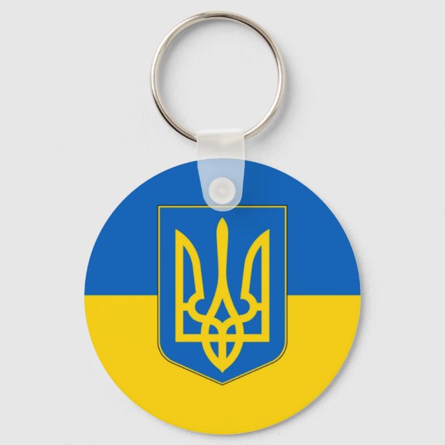 Flag of Ukraine Trident  Keychain (Back)