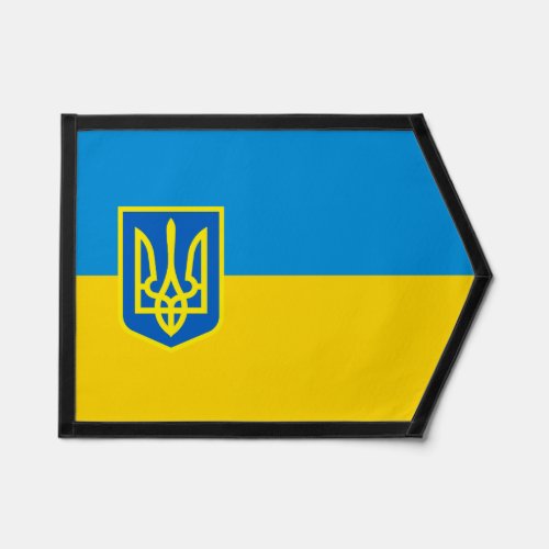 Flag of Ukraine with coat of arms trident