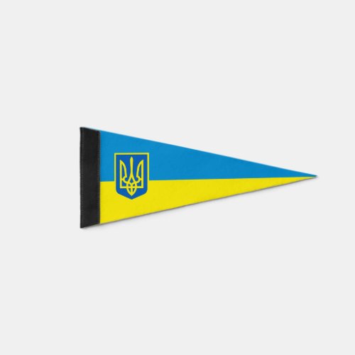 Flag of Ukraine with coat of arms trident