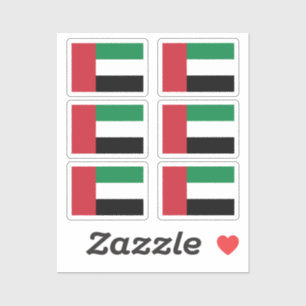 Flag of United Arab Emirates Collection pack of 6 Sticker
