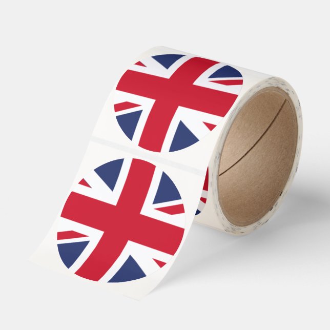 Flag of United Kingdom Classic Round Sticker (Roll)