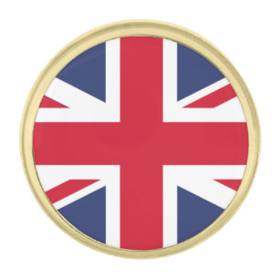 Flag of United Kingdom Gold Finish Lapel Pin