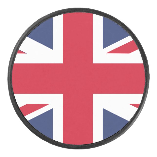 Flag of United Kingdom Hockey Puck (Front)