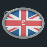Flag of United Kingdom of The Great Britain Oval Belt Buckle<br><div class="desc">Flag of United Kingdom of The Great Britain</div>