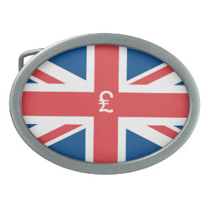 Flag of United Kingdom of The Great Britain Oval Belt Buckle