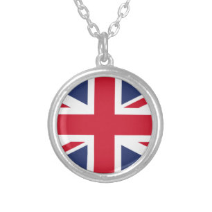 Flag of United Kingdom Silver Plated Necklace