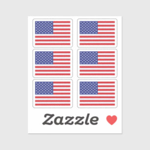 Flag of United States Collection pack of 6 Sticker