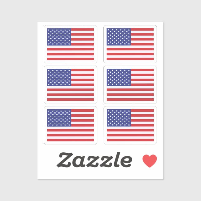 Flag of United States Collection pack of 6 Sticker (Sheet)