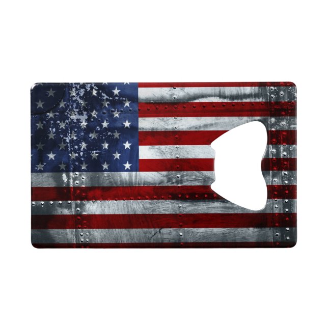 Flag of United States Credit Card Bottle Opener (Back Horizontal)
