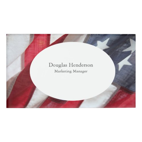 Flag of United States Name Tag