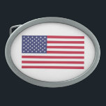 Flag of United States of America Belt Buckle<br><div class="desc">National Flag with 50 white stars on a blue canton with a field of 13 alternating stripes,  7 red and 6 white. The 50 stars stand for the 50 states of the union and the original 13 states.</div>