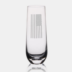 Flag of United States of America Stemless Champagne Flute