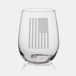 Flag of United States of America Stemless Wine Glass